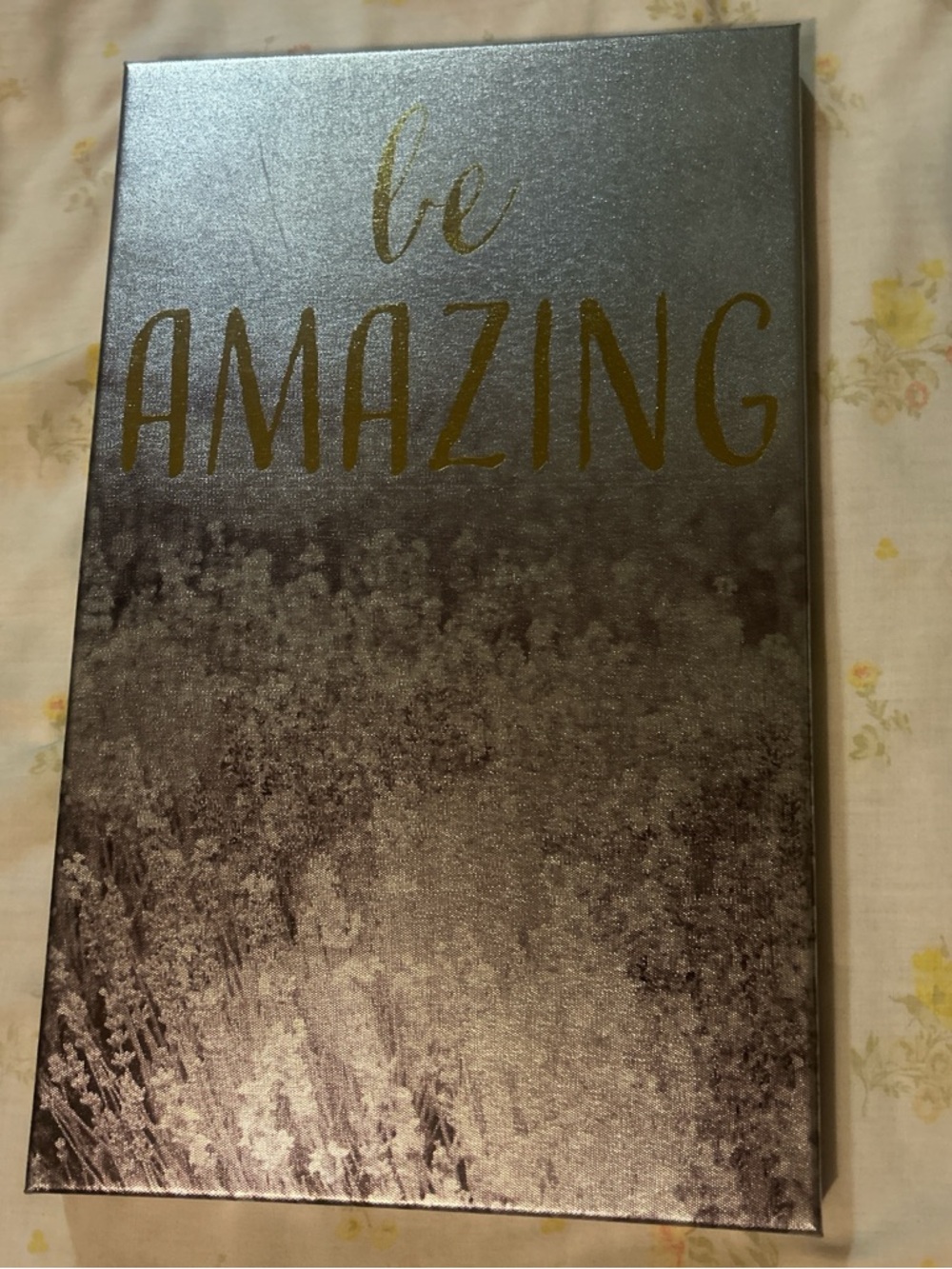 Inspirational 'Be Amazing' Metallic Wall Art - Gold on Silver